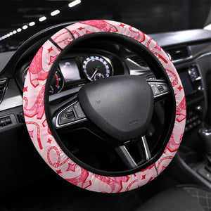 Black Cowgirl Steering Wheel Cover Boots And Bling - Pink Leopard Western Diva Melanin