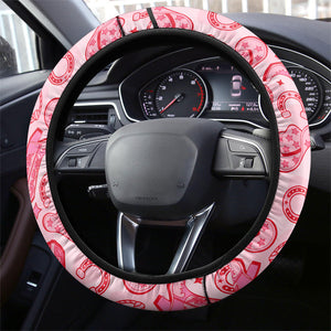 Black Cowgirl Steering Wheel Cover Boots And Bling - Pink Leopard Western Diva Melanin