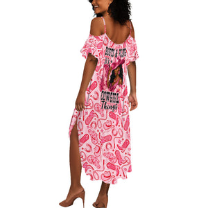 Black Cowgirl Summer Maxi Dress Boots And Bling - Pink Leopard Western Diva Melanin