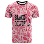 Black Cowgirl T shirt Boots And Bling - Pink Leopard Western Diva Melanin