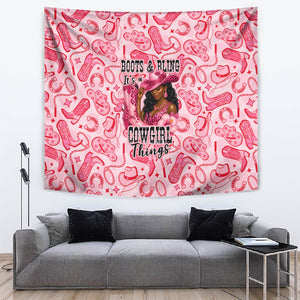 Black Cowgirl Tapestry Boots And Bling - Pink Leopard Western Diva Melanin
