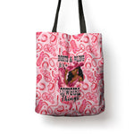 Black Cowgirl Tote Bag Boots And Bling - Pink Leopard Western Diva Melanin