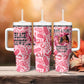 Black Cowgirl Tumbler With Handle Boots And Bling - Pink Leopard Western Diva Melanin