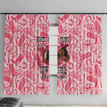 Black Cowgirl Window Curtain Boots And Bling - Pink Leopard Western Diva Melanin