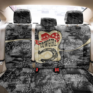 Black Cowgirl Lasso Horseshoe Back Car Seat Cover Vintage Retro Leopard Animal