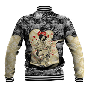 Black Cowgirl Lasso Horseshoe Baseball Jacket Vintage Retro Leopard Animal