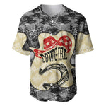 Black Cowgirl Lasso Horseshoe Baseball Jersey Vintage Retro Leopard Animal