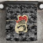 Black Cowgirl Lasso Horseshoe Bedding Set Vintage Retro Leopard Animal