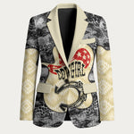 Black Cowgirl Lasso Horseshoe Blazer Vintage Retro Leopard Animal