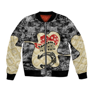 Black Cowgirl Lasso Horseshoe Bomber Jacket Vintage Retro Leopard Animal