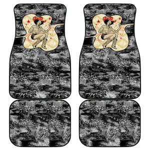 Black Cowgirl Lasso Horseshoe Car Mats Vintage Retro Leopard Animal