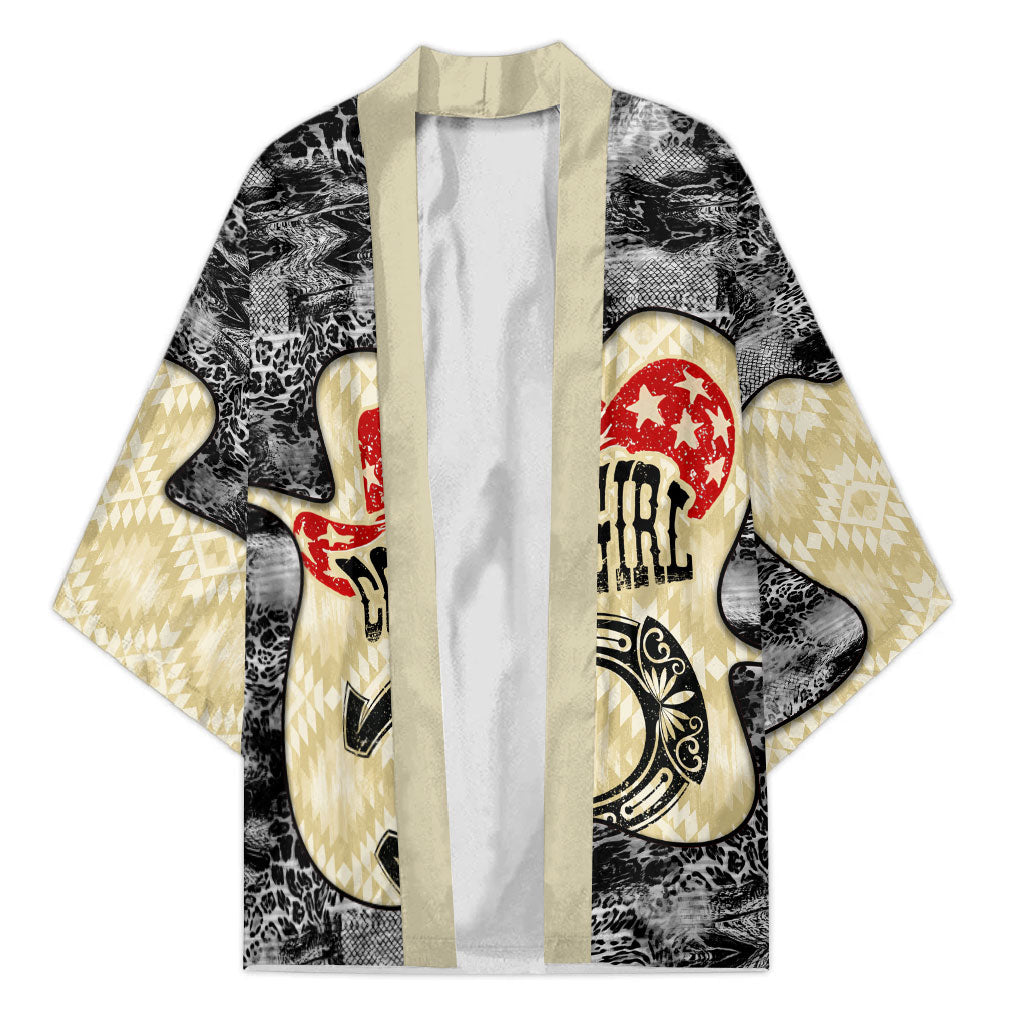 Black Cowgirl Lasso Horseshoe Kimono Vintage Retro Leopard Animal