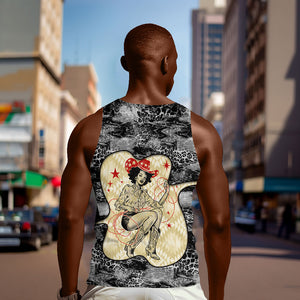Black Cowgirl Lasso Horseshoe Men Tank Top Vintage Retro Leopard Animal