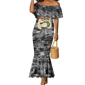 Black Cowgirl Lasso Horseshoe Mermaid Dress Vintage Retro Leopard Animal