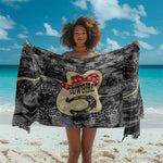 Black Cowgirl Lasso Horseshoe Sarong Vintage Retro Leopard Animal