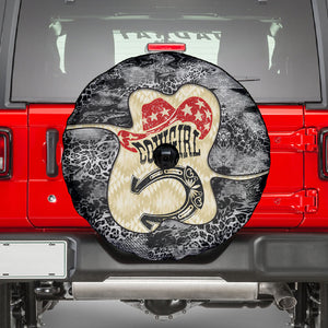 Black Cowgirl Lasso Horseshoe Spare Tire Cover Vintage Retro Leopard Animal