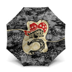 Black Cowgirl Lasso Horseshoe Umbrella Vintage Retro Leopard Animal