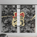 Black Cowgirl Lasso Horseshoe Window Curtain Vintage Retro Leopard Animal