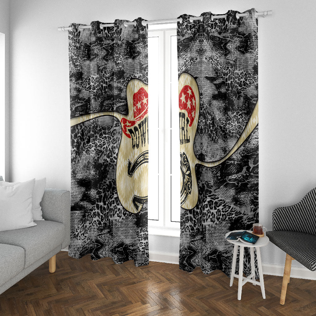 Black Cowgirl Lasso Horseshoe Window Curtain Vintage Retro Leopard Animal