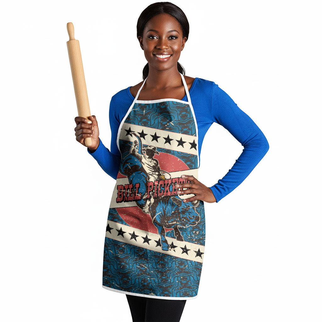 Bill Pickett Black Cowboy Apron Western American Heritage - Grunge Stars And Stripes