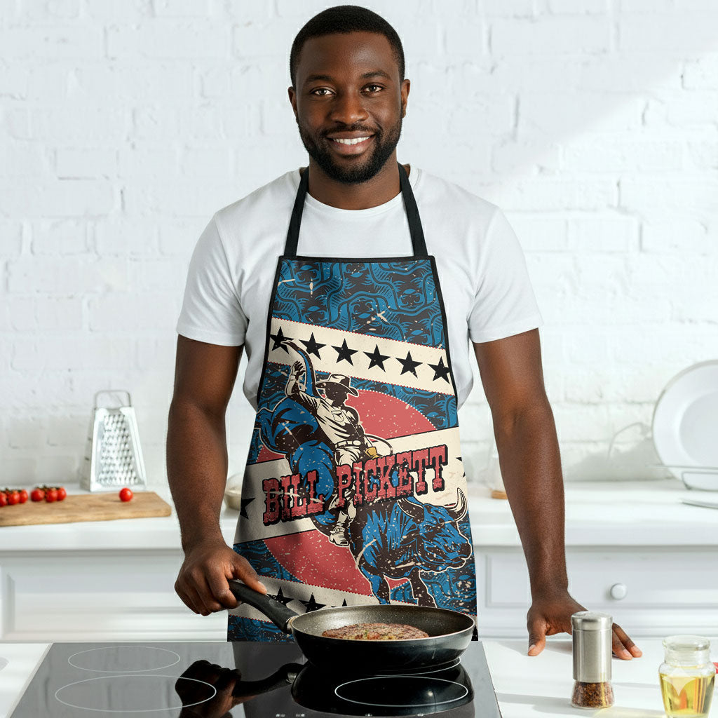 Bill Pickett Black Cowboy Apron Western American Heritage - Grunge Stars And Stripes