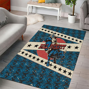 Bill Pickett Black Cowboy Area Rug Western American Heritage - Grunge Stars And Stripes
