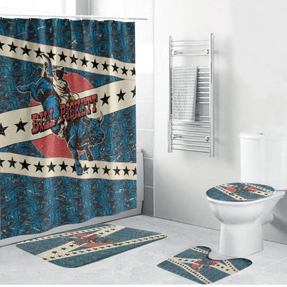Bill Pickett Black Cowboy Bathroom Set Western American Heritage - Grunge Stars And Stripes