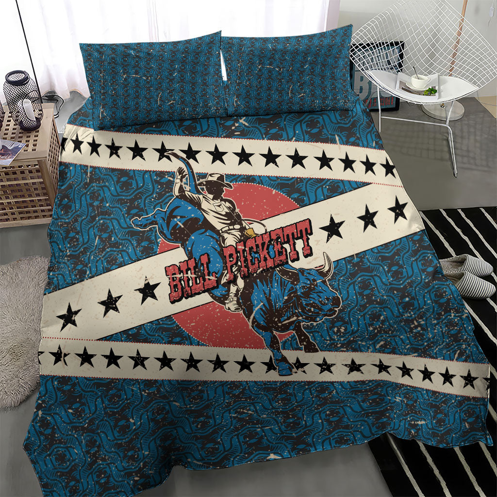 Bill Pickett Black Cowboy Bedding Set Western American Heritage - Grunge Stars And Stripes