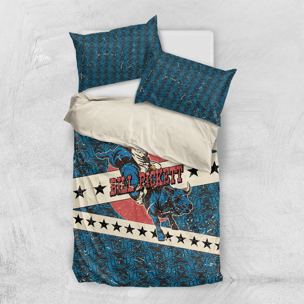 Bill Pickett Black Cowboy Bedding Set Western American Heritage - Grunge Stars And Stripes