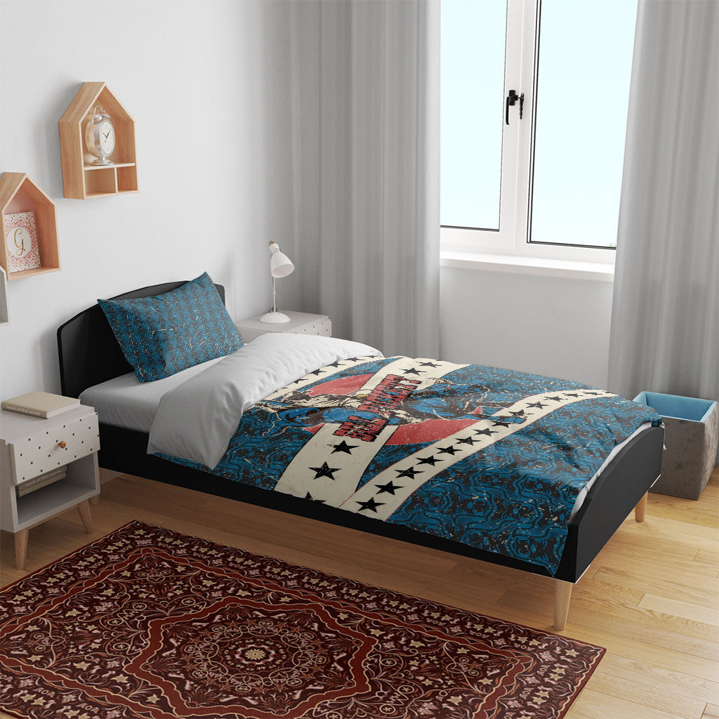 Bill Pickett Black Cowboy Bedding Set Western American Heritage - Grunge Stars And Stripes