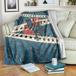 Bill Pickett Black Cowboy Blanket Western American Heritage - Grunge Stars And Stripes
