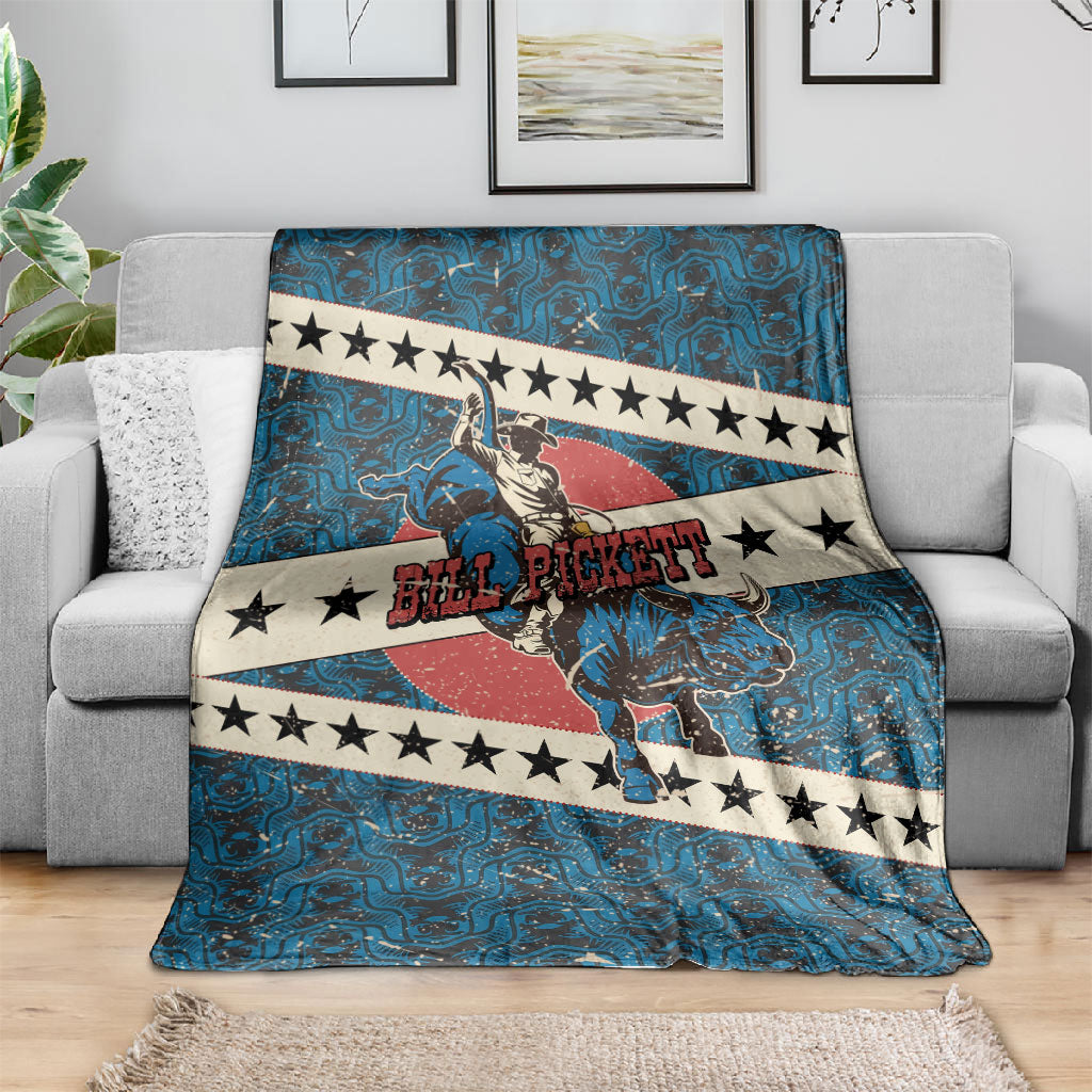 Bill Pickett Black Cowboy Blanket Western American Heritage - Grunge Stars And Stripes