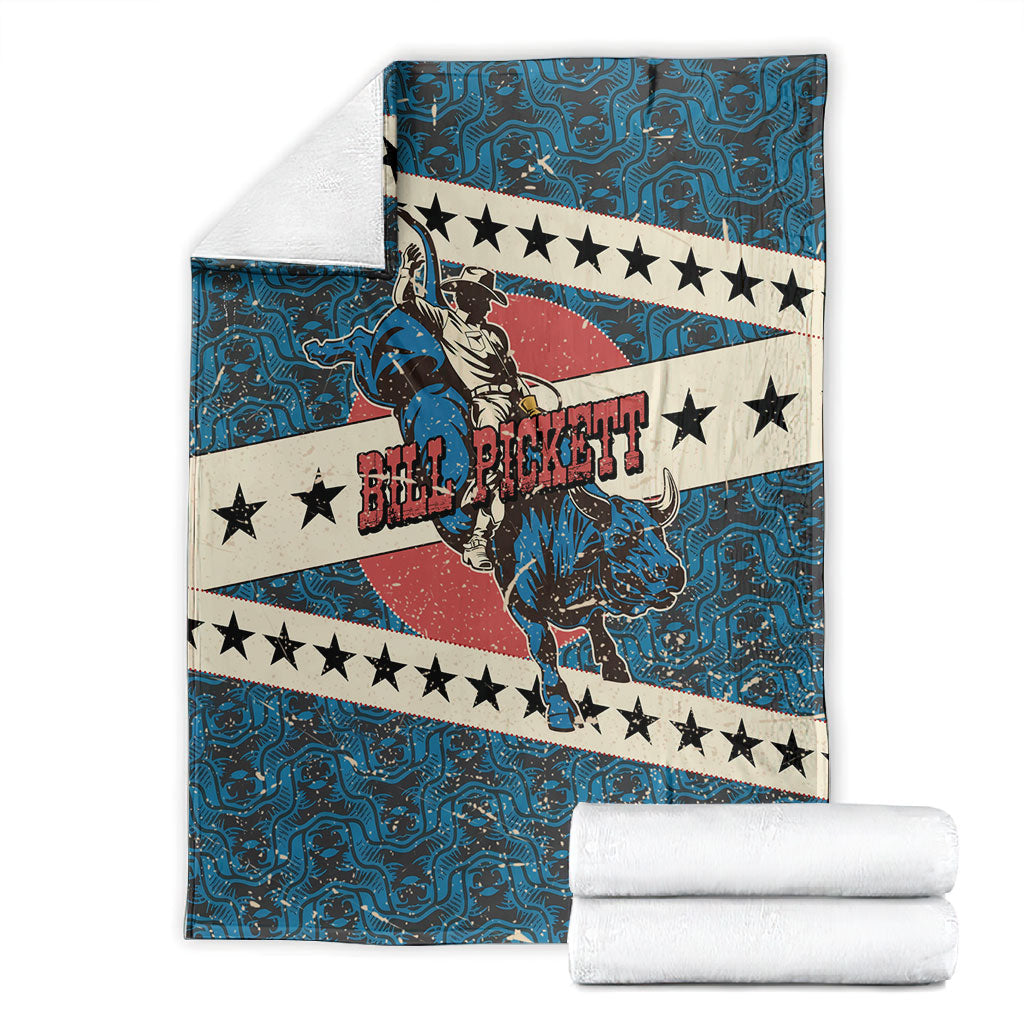 Bill Pickett Black Cowboy Blanket Western American Heritage - Grunge Stars And Stripes