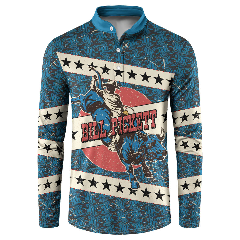 Bill Pickett Black Cowboy Button Sweatshirt Western American Heritage - Grunge Stars And Stripes