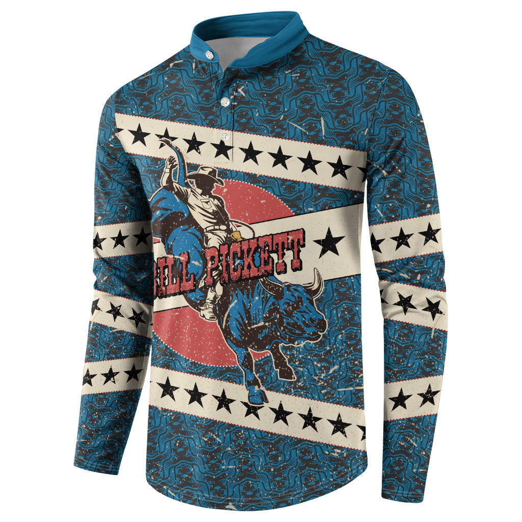 Bill Pickett Black Cowboy Button Sweatshirt Western American Heritage - Grunge Stars And Stripes