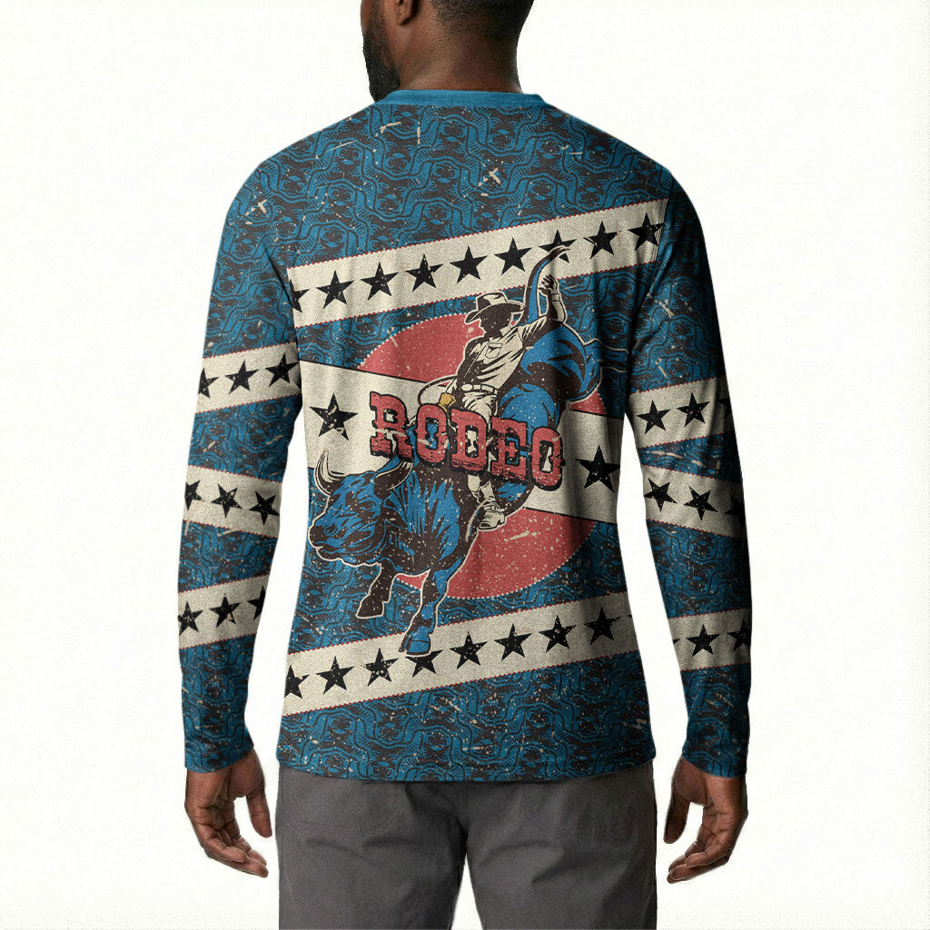 Bill Pickett Black Cowboy Button Sweatshirt Western American Heritage - Grunge Stars And Stripes