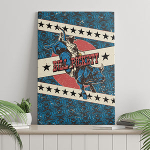 Bill Pickett Black Cowboy Canvas Wall Art Western American Heritage - Grunge Stars And Stripes