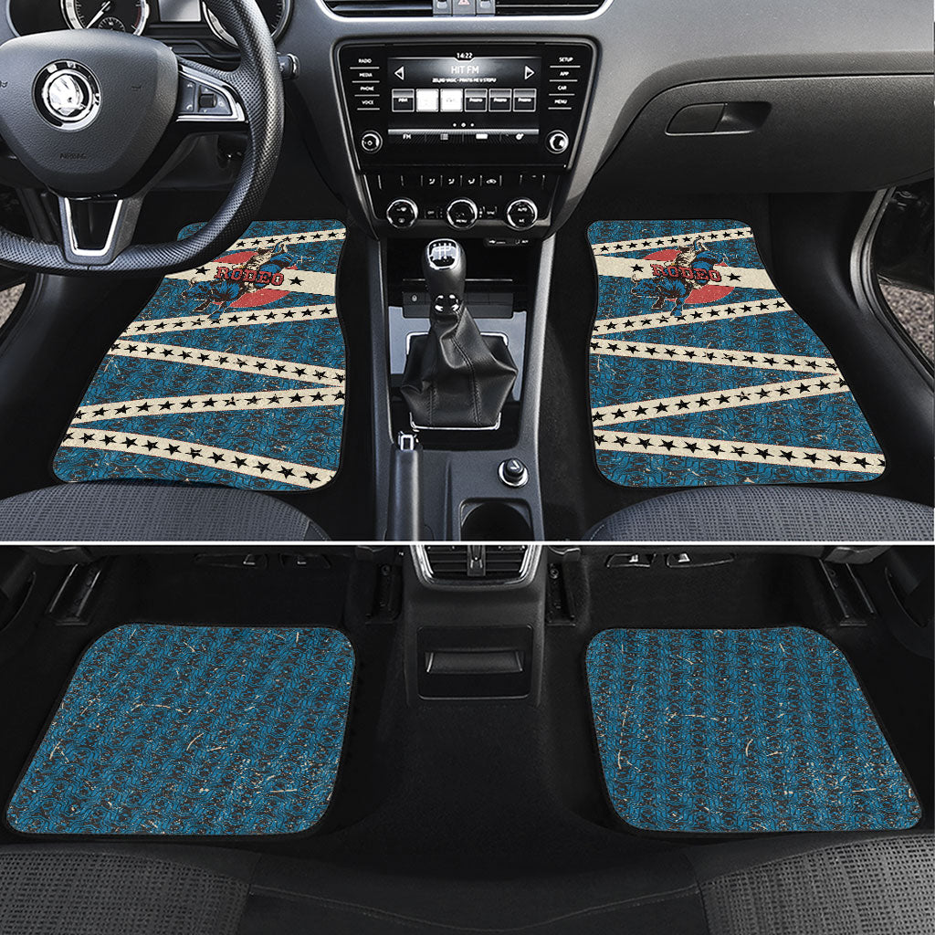 Bill Pickett Black Cowboy Car Mats Western American Heritage - Grunge Stars And Stripes