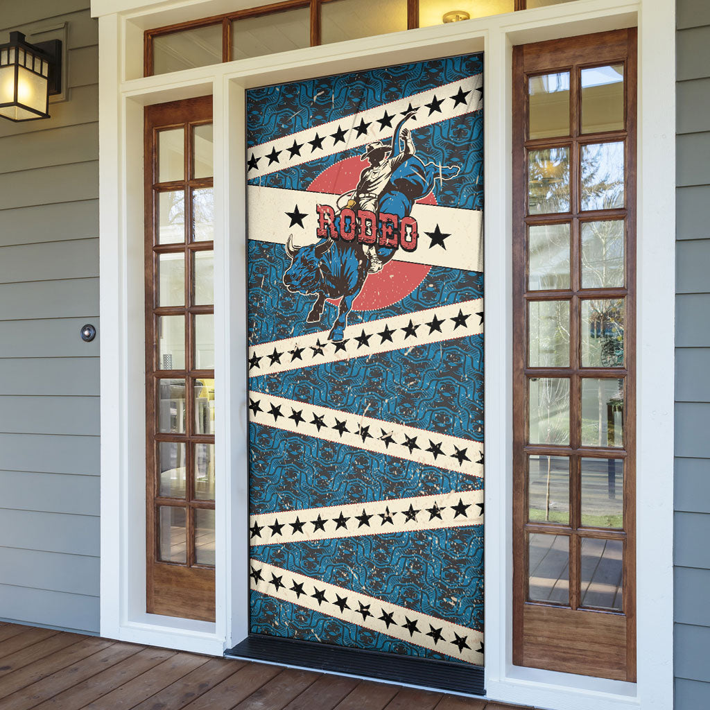 Bill Pickett Black Cowboy Door Cover Western American Heritage - Grunge Stars And Stripes