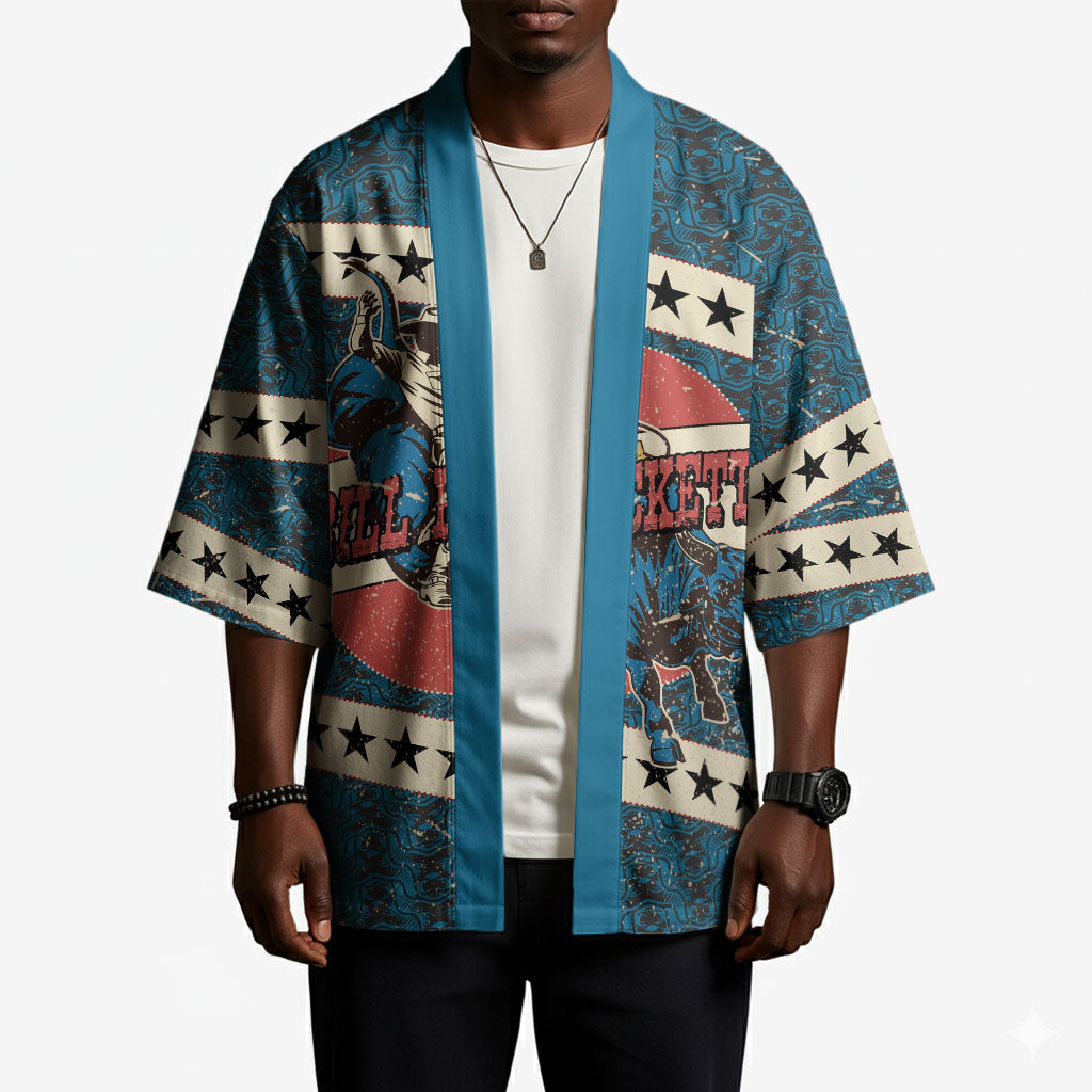 Bill Pickett Black Cowboy Kimono Western American Heritage - Grunge Stars And Stripes