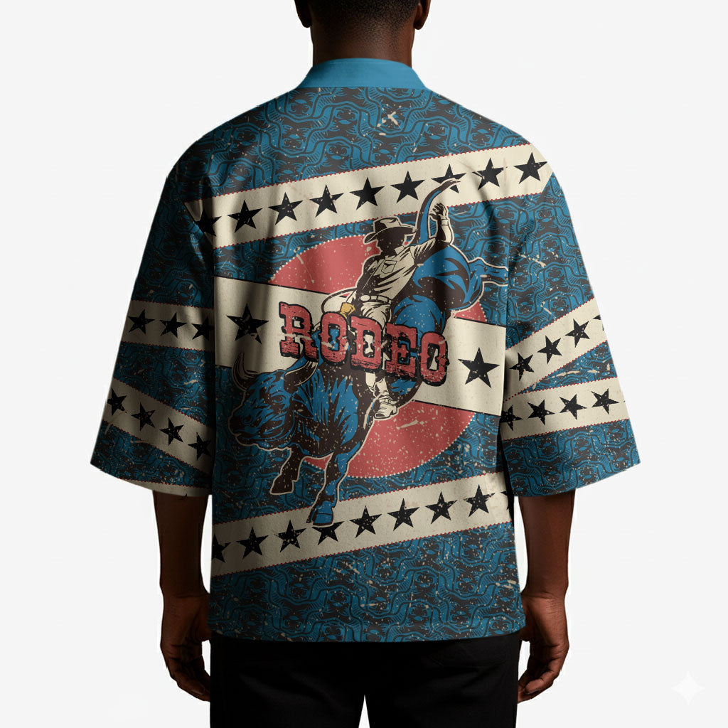 Bill Pickett Black Cowboy Kimono Western American Heritage - Grunge Stars And Stripes