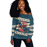 Bill Pickett Black Cowboy Off Shoulder Sweater Western American Heritage - Grunge Stars And Stripes