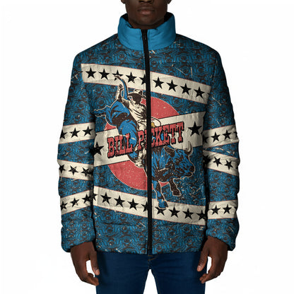 Bill Pickett Black Cowboy Padded Jacket Western American Heritage - Grunge Stars And Stripes