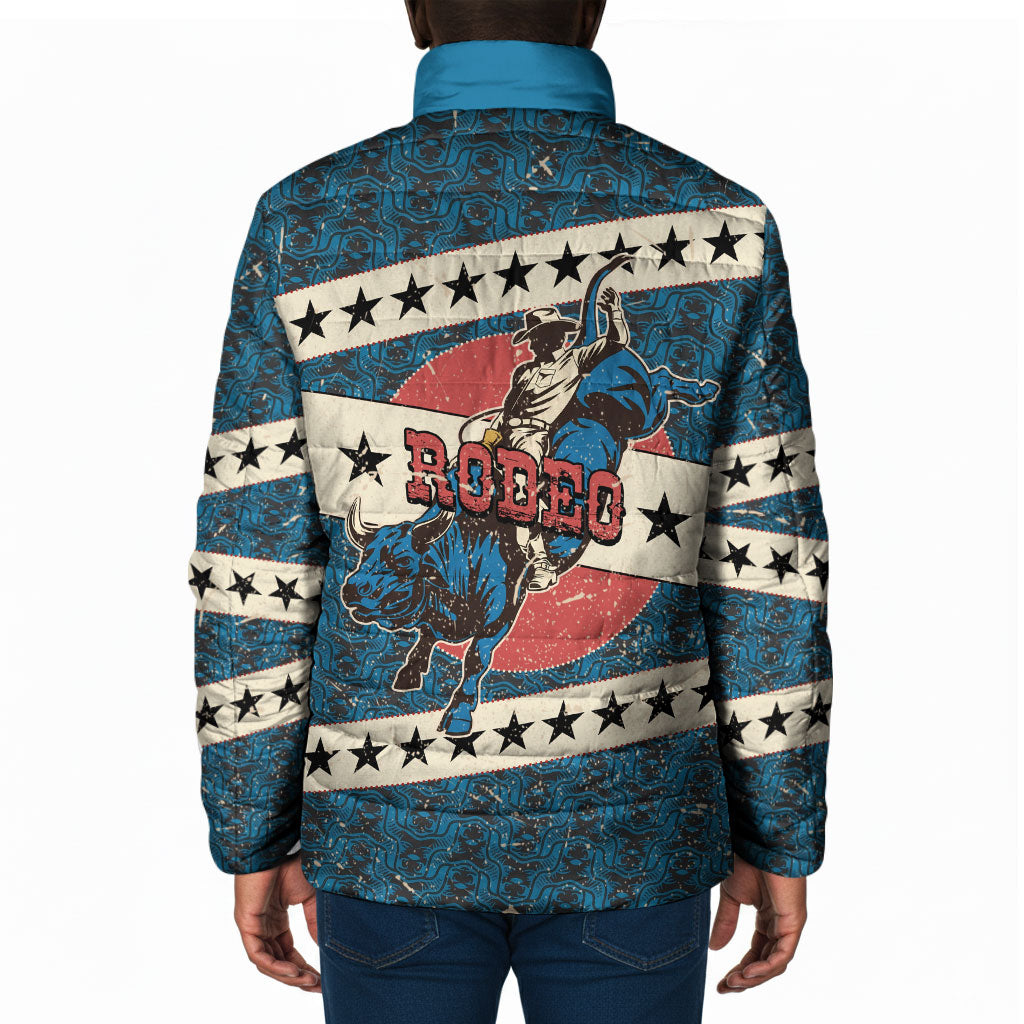 Bill Pickett Black Cowboy Padded Jacket Western American Heritage - Grunge Stars And Stripes