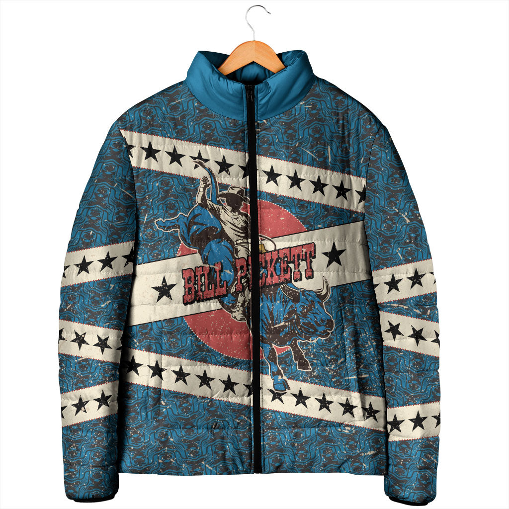 Bill Pickett Black Cowboy Padded Jacket Western American Heritage - Grunge Stars And Stripes