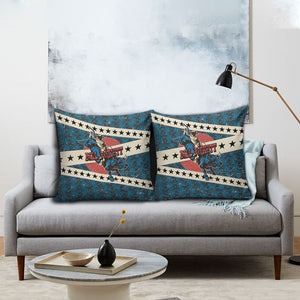 Bill Pickett Black Cowboy Pillow Cover Western American Heritage - Grunge Stars And Stripes