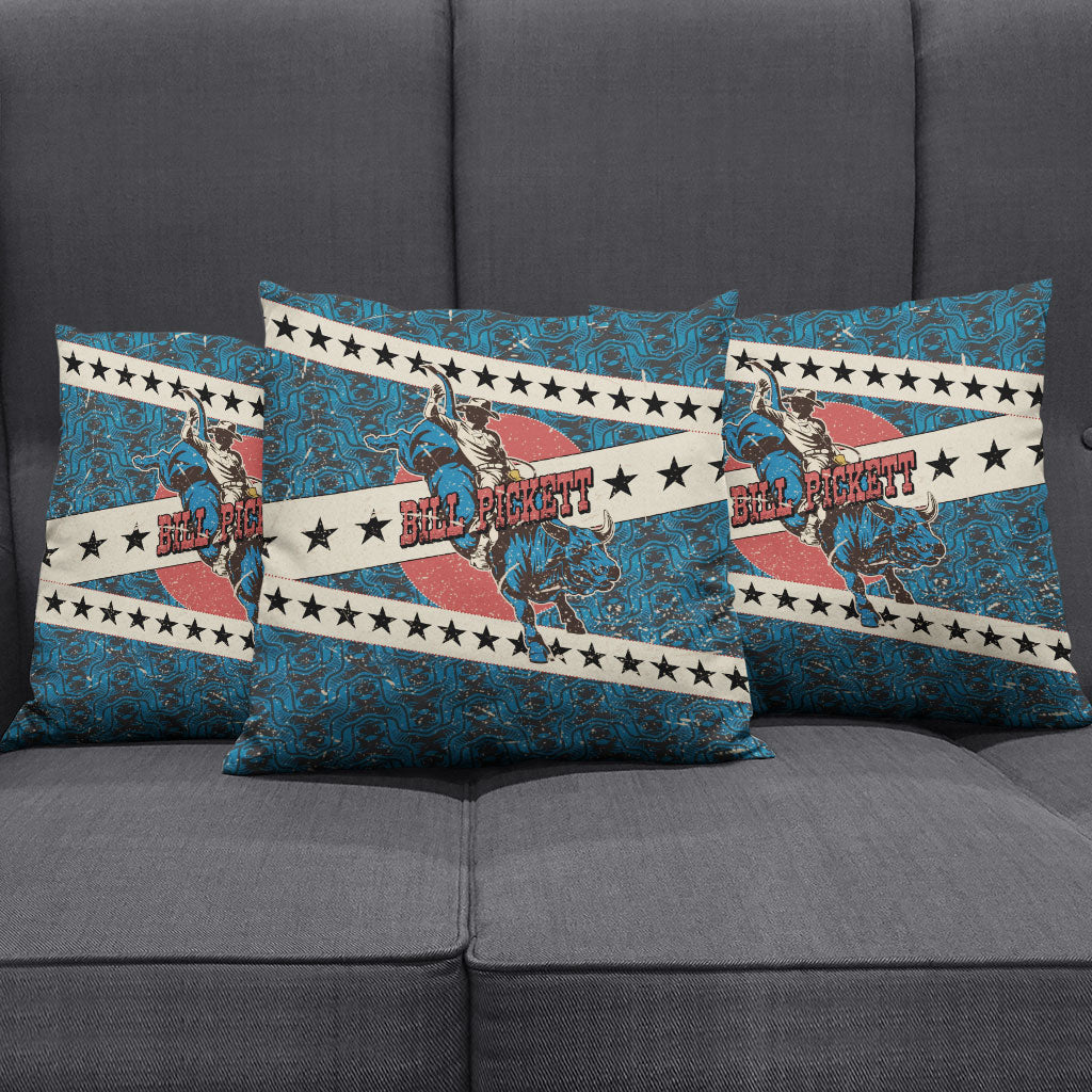 Bill Pickett Black Cowboy Pillow Cover Western American Heritage - Grunge Stars And Stripes