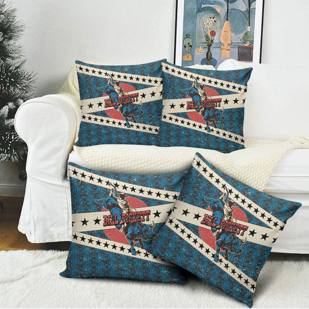 Bill Pickett Black Cowboy Pillow Cover Western American Heritage - Grunge Stars And Stripes