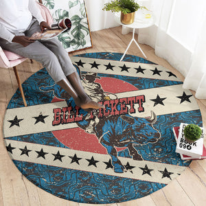 Bill Pickett Black Cowboy Round Carpet Western American Heritage - Grunge Stars And Stripes