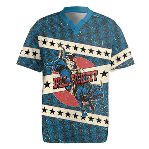 Bill Pickett Black Cowboy Rugby Jersey Western American Heritage - Grunge Stars And Stripes